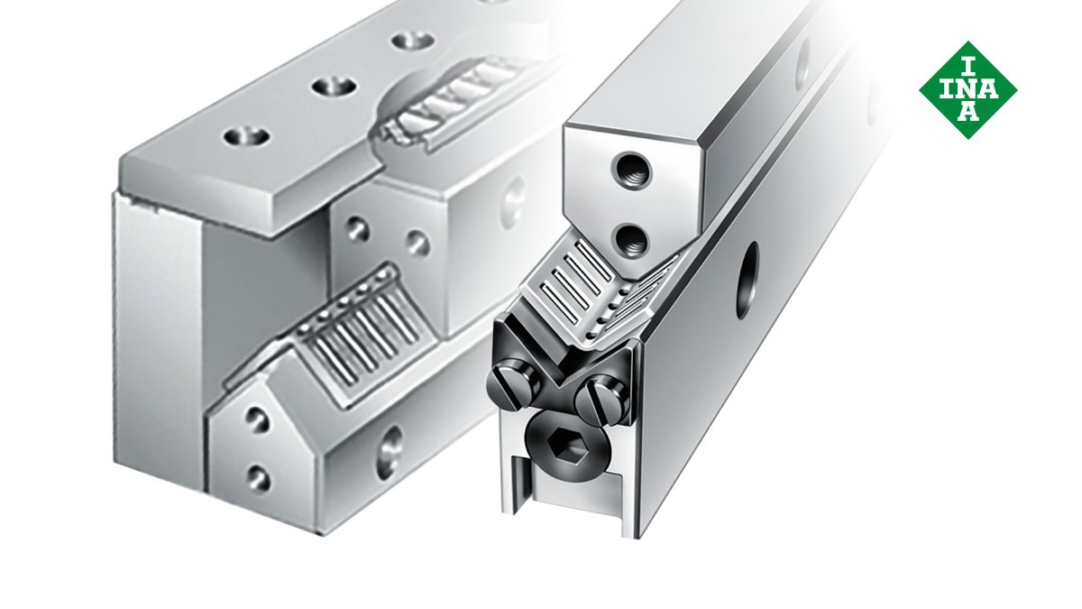 Schaeffler-lineairgeleidingen: ML/V-geleidingsrails met regelspie en hoekige/vlakke kooi